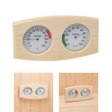 Grão de madeira sauna termômetro & higrômetro horizontal sauna sala acessórios do agregado familiar 2024 - compre barato