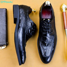 QYFCIOUFU винтажные модные крокодиловые туфли ручной работы, мужские вечерние туфли, Дерби из натуральной кожи, классические туфли, европейский размер 46 2024 - купить недорого