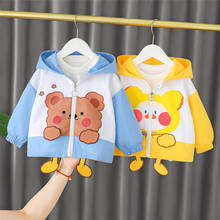 2021 Spring Autumn Newborn Girls Jacket Clothes 0-4 Y Toddler Hooded Outerwear Kids Thin Cartoon Jacket Boys Coat Baby Clothing 2024 - buy cheap