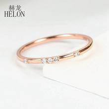 HELON Solid 14k Rose Gold AU585 SI/H Round 100% Diamonds Engagement Ring Trendy Fine Jewely Elegant Unique Gift Wedding Ring 2024 - buy cheap
