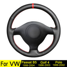 Funda de cuero Artificial negro para volante de coche, protector para Volkswagen, VW, Golf 4, Passat B5 2003-1998, Seat Leon 2004-1999, Polo 2002-1999 2024 - compra barato
