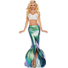 Women Mermaid Costume Halloween Cosplay Little Mermaid Clothes Sexy Nightclub Party Princess Mermaid Skirts Bra Suit C68837AD 2024 - buy cheap