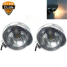 1 par chrome motocicleta luzes de nevoeiro lâmpada do farol universal para motocicletas universal para suzuki para kawasaki 2024 - compre barato