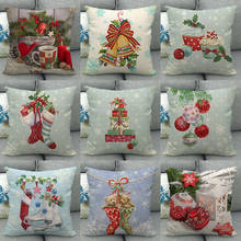 New Year Christmas Decor gift Print PatternCotton Linen Pillowcase Throw Pillow Cushion Cover Home Sofa Decorative Pillowcase 2024 - buy cheap