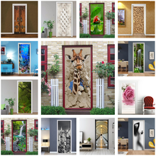 3D Wallpaper Giraffe For Door Adhesive Vinyl Wall Sticker Custom Size/Picture Poster Bedroom Home Design Art Decal Deurstickers 2024 - buy cheap