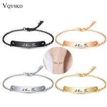 Customize Lovers Gift Name ID Bracelets for Women Stainless Steel Charm Bracelet Jewelry Perssonalize Adjustable Length 2024 - buy cheap