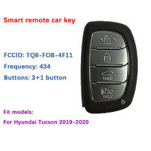 Cn020143 4 botão original hyundai tucson 2019-2020 genuíno inteligente remoto chave 433mhz 95440-d3510 TQ8-FOB-4F11 wihtout logotipo 2024 - compre barato