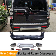 Car Rear Bumper Diffuser Lip Spoiler for Land Rover Discovery 4 2016 Car Rear Bumper Spoiler with Exhaust Tips 2024 - buy cheap