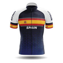 2021 Spain cycling jersey team men short sleeve bike jersey wear summer quick dry jersey abbigliamento bici da corsa uomo 2024 - buy cheap