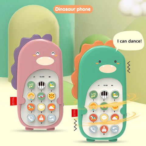 Детский телефон-игрушка, мобильный телефон динозавра, обучающая машина для раннего развития, детские подарки, телефон, музыка, электронная детская игрушка 2022 - купить недорого