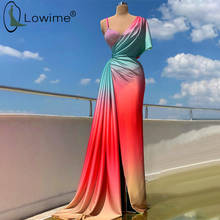 Gradient Color Straight Evening Dresses Sweetheart Neck Split Evening Gowns Long Formal Dress 2024 - buy cheap