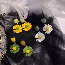 Pendientes de flores margaritas estilo coreano bonitos pendientes de flores para mujer, pendientes de moda dulces para mujer, joyería al por mayor 2024 - compra barato