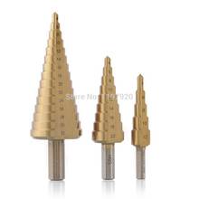 Fixtamanho grande com 3 peças de brocas hexagonais de titânio, hss, aço, cone grande, revestido de titânio, ferramenta de corte, cortador de orifício, 4-12/20/32mm 2024 - compre barato