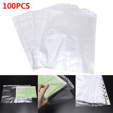 100Pcs A4 Clear File Fodler Folder Bags Plastic Transparent Punched Pocket Folders Filing Sleeves Document Sheet Folder Bag 2024 - buy cheap