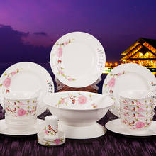 Vajilla de cerámica de hueso de Jingdezhen, juego de cuencos, platos y cuencos de porcelana, juego de palillos de regalo, 28 piezas 2024 - compra barato