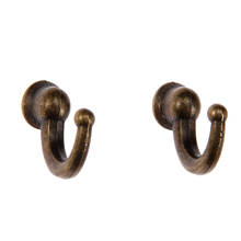 2Pcs Zinc Alloy Antique Hooks Wall Hanger Hat Coat Robe Hooks Bathroom Kitchen Hanger Furniture Hardware with Screws 29*20*12mm 2024 - buy cheap