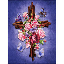 5D DIY Diamond Painting Rose butterfly holy cross Full Diamond Embroidery Cross Stitch Mosaic Kit wall Decor Needlework Gift 2024 - buy cheap