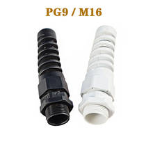 Conector de cabo de nylon pg9 m16, glândula de borracha ip68 antidobra, manga plástica à prova d'água 2024 - compre barato