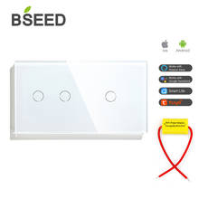 Bseed 1Gang 2 Gang Smart WifI Control Single Live Touch Switch 157mm Mirror 3 Color Crystal Panel Work With Tuya Smart Life 2024 - buy cheap