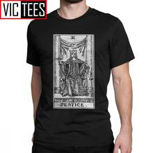 Justice Tarot Card T-Shirts Major Arcana Fortune Telling Occult T Shirt Men's Cotton Amazing The Magician Tee Shirt Short Sleeve 2024 - buy cheap