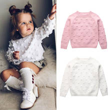 Детские свитера для девочек, осенне-зимняя одежда, вязаный пуловер с длинными рукавами, шерстяные свитера, топы 2024 - купить недорого