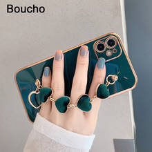 For iPhone 12 Pro Plating Square Love Heart Chain Wrist Bracelet Phone Case For iPhone 11 Pro Max XS X XR 7 8 Plus Bumper Cover 2024 - buy cheap