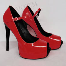 BERZIMER-zapatos de tacón alto para mujer, calzado de tacón de aguja, con plataforma, para fiesta, Unisex, talla grande 44 50 51 52 2024 - compra barato