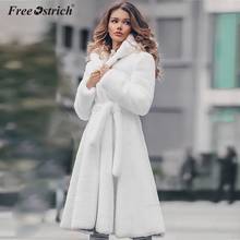 Free Ostrich 2019 Women Long Sleeve Solid Overcoat Elegant Warm Coat Casual Winter Faux Fur Thick Long Outwear N30 2024 - buy cheap