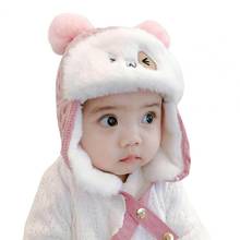 Chapéu para bebês, meninos, meninas, chapéu de algodão engrossado para proteção de ouvido à prova de vento, quente para crianças, outono inverno 2024 - compre barato