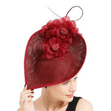 Big Millinery Fascinators Derby Hat With Fancy Flowers Generous Women Hats Accessories Ladies Headwear Headbands Fashion Fedora 2024 - buy cheap