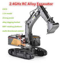 2.4GHZ 22CH RC Excavator 1:14 RC Excavator Hydraulic Metal 680° Rotating Platform Alloy Digging Bucket RC Car Toys Child's Gift 2024 - buy cheap