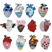 Heart organ Enamel brooches Ocean Wave Bandage Rose Medical Anatomy Doctor and Nurse Lapel pins Bags Badge  jewelry Gifts 2024 - buy cheap