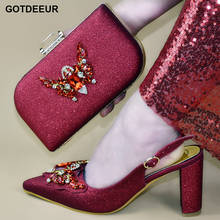 Conjunto com sapatos e bolsas italianas de grife, conjunto com fivela e alça, sapatos femininos de luxo, design africano 2024 - compre barato