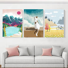 RUOPOTY-pintura acrílica por números para decoración del hogar, lienzo de arte moderno para pared, bricolaje, montaña, 3 unids/set por Set 2024 - compra barato