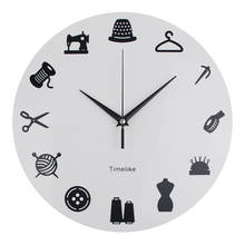 Sastre Shop-Reloj de pared de ropa de corte, reloj de pared moderno de costurera, etiqueta personalizada, letrero de costura, reloj de pared personalizado 2024 - compra barato