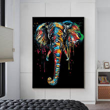 Abstract Colorful Elephant Canvas Paintings on The Wall Art Posters and Prints Art Animals Canvas Pictures for Kids Room Cuadros 2024 - buy cheap