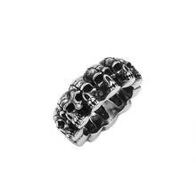 Vintage Skull Ring Stainless Steel Jewelry Classic Tribal Many Skulls Biker Mens Ring Wholesale SWR0960A 2024 - buy cheap