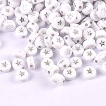 400/200 Pcs white and silvery stars Acrylic Round Beads For Jewelry Making 7x3mm YKL0843 2024 - buy cheap