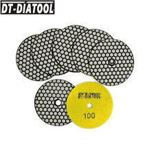 DT-DIATOOL 7 шт. 100 мм Сухой полировальник 4 дюйма Sharp Тип Алмазный Полировочный диск колодки для Гранит Мрамор наждачные круги камень G100 2024 - купить недорого