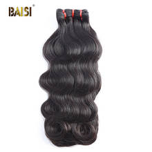 BAISI Hair Indian Virgin Hair Weave Hair Body Wave Hair Bundles Double DrawnHair 100% Human Hair 10-20inches 2024 - buy cheap