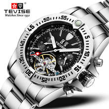 Fashion Men Automatic Mechanical Watch TEVISE Men Stainless steel Tourbillon Date Week Wristwatch Relogio Masculino 2024 - buy cheap