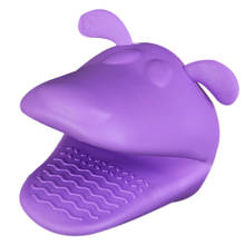 Suporte de forno de cozinha resistente ao calor para churrasco ferramenta de luva de cozimento de luva de silicone doggy (roxo) 2024 - compre barato