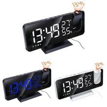 Часы-Будильник светодиодные цифровые, креативные настольные электронные с функцией повтора и проектором, с USB-разъемом, P6Y9 2024 - купить недорого