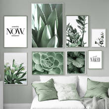 Pintura de tela tulipa flor verde agave monstera pintura de parede pôsteres nórdicos e impressões imagens de parede para decoração de sala de estar 2024 - compre barato