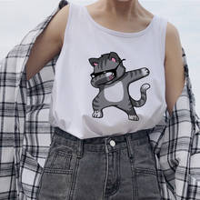 Casual White Women Camisole Funny Cartoon Covering Eyes Print Harajuku Summer Tank Tops Vest Plus Size Sleeveless Femme T-Shirts 2024 - buy cheap
