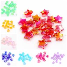 11mm Multi AB Color 72Pcs/lot Five Star Shape Acrylic Flatback Perforated Pearl beads Scrapbook Beads DIY Nails 2024 - buy cheap