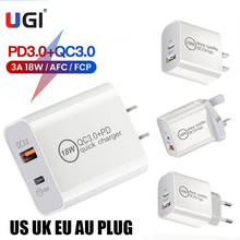UGI-cargador rápido QC3.0 PD, adaptador de enchufe tipo C para iPhone 12 Pro Max, Samsung Oneplus, HTC, 18W 2024 - compra barato