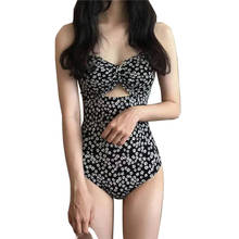 Meihuida-bañador de una pieza con estampado Floral para mujer, traje de baño sin mangas con cuello en V, ropa de baño ahuecada para verano, Bikinis de playa, 2021 2024 - compra barato