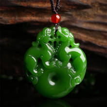 Colgante de jade tallado a mano para hombre y mujer, joyería de moda con broche de Ping'an, troopscollares de hombre y mujer 2024 - compra barato