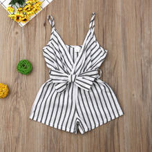 Emmababy Summer Newborn Baby Girl Clothes Sleeveless Striped Bowknot Strap Romper Jumpsuit Outfit Sunsuit Clothes 2024 - buy cheap